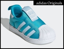 送料無料 新品 adidas Originals アディダス 21AW FZ2992 SS 360 ラバーシェルトゥ スリッポン スニーカー シューズ ブルー 12.0cm ⑤_画像3