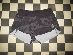 * Reebok * прекрасный товар M чёрный камуфляж Cross Fit KNW Short принт внутренний есть 