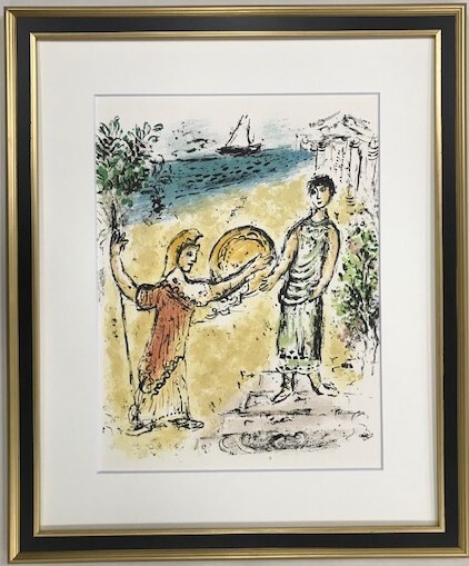 【特価】 ≪ マルク・シャガール ≫ リトグラフ【 石版画 】 ATHENA ET TELENAQUE 1987年 DIE ODYSSEE
