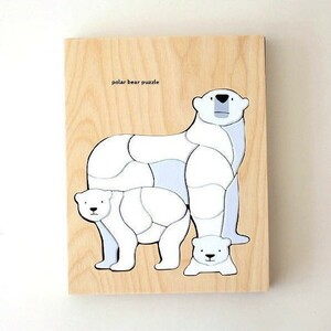  puzzle wooden wooden toy bear .. white bear interior natural wood Pola - Bear puzzle 