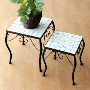 planter stand stylish flower table stand for flower vase 2 point set indoor outdoors iron tile iron . tile. low stand 2 piece set 