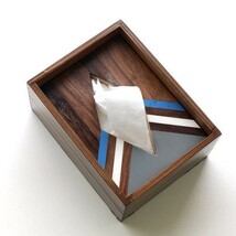 ポケットティッシュケース おしゃれ 木製 箱 ふた付き 天然木 小さい コンパクト ボーンとウッドのポケットティッシュBOX A_画像1