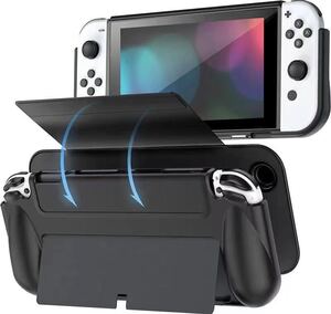 Switch 有機el カバー ッチ OLED TPU製 ケース 人間工学ハンドルタイプ ソフト 着脱式 マグネット式 全面保護 耐衝撃