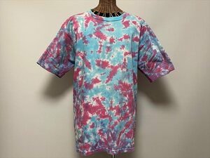 ★USED/TIEDYE/BLUE STEEL/T-SHIRTS/タイダイ染め/ヒッピー/ブルースティール/絞り染めＴシャツ/Ｍサイズ/アメカジ/アメリカ古着