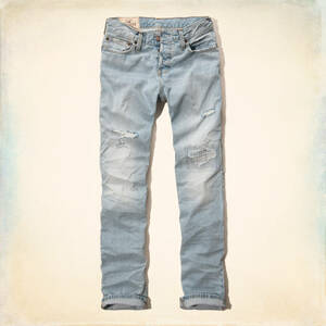 ラスト！！◆◇ホリスター /ダメージジーンズ/Hollister Slim Straight Jeans/W31×L32 ボタンフライ