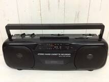 昭和レトロ 【 takt TCR-3388 STEREO RADIO CASSETTE RECORDER 】 タクト ラジカセ 中古品 実働品 難あり 当時物 レトロポップ_画像2