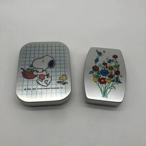 アルミ製　お弁当箱2個　年代物　三和フラワー&スヌープ1958 小物入れ　昭和レトロ　アンティーク　