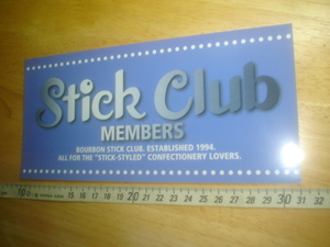 売り切り・・♪新品在庫品・不明？Stick Club MEMBERS（21㎝）ステッカー・1994年・レトロ当時物・アンティーク