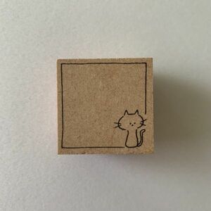 mizutamaさん 枠はんこ 正方形 スタンプ ネコ ねこ 猫 新品・未使用