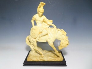 664/▲アンテルマ・サンティーニ オブジェ 騎士と馬 サイン在 重さ5.2kg程 イタリア製 置物 西洋彫刻 CLASSIC FIGURE A.SANTINI