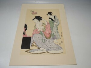 Art hand Auction 30036/○Chobunsai Eiji Edo Traditional Large Nishiki Hand-printed Woodblock Print Beauty in front of the Dressing Table Treasured Beautiful Ukiyo-e Masterpiece Ukiyo-e Beauty Painting Print Painting Japanese Painting, Painting, Ukiyo-e, Prints, Portrait of a beautiful woman