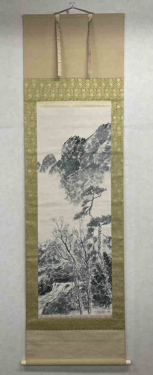 ● Hanging scroll by Issei Nomura Keizan Sensei Japanese painting, paper book, box included, double box, ink painting Keizan Sensei hanging scroll, fine art S34, Painting, Japanese painting, Landscape, Wind and moon