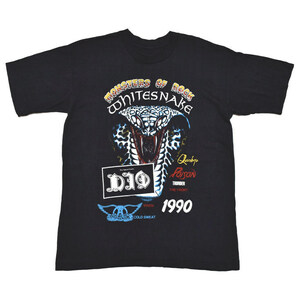1990 MONSTERS OF ROCK WHITESNAKE DIO AEROSMITH ヴィンテージTシャツ 【L相当】 *AG1