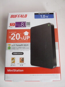 未開封■BUFFALO ポータブルHDD HD-PCF1.0U3-BB 1TB USB3.0/2.0 MiniStation HD-PCFU3 series 