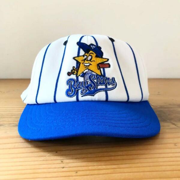 超希少 横浜ベイスターズ 横浜DeNAベイスターズ Yokohama DeNA BayStars ホッシー キャップ 帽子 前立メッシュ アジャスター付き 白色 青色