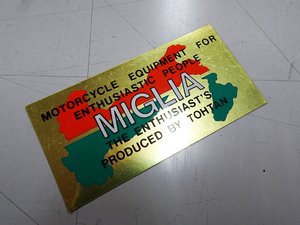 MIGLIA MOTORCLE FASHION ステッカー ゴールド 小 耐熱仕様 7cｍ×3.5cm 定形外84円