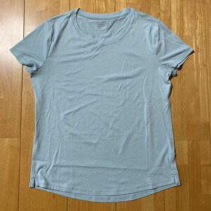  Muji Ryohin lady's dry T-shirt DRY tops .. blue size L polyester 100% 1 times use beautiful goods free shipping 