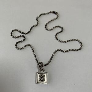 CHROME HEARTS クロムハーツ フレームド フローラル チャーム ネックレス トップ ペンダント シルバー SV925 希少 中古品 美品 送料無料