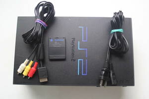 PS2本体セット SCPH-50000 ブラック 電源コード/AVケーブル/メモリーカード付属　SONY純正動作品