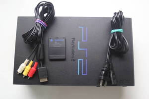 PS2本体セット SCPH-50000 ブラック 電源コード/AVケーブル/メモリーカード付属 SONY純正動作品