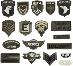 ワッペン アーミー 18枚セット アメリカン ARMY 軍物 アイロン 米国 サバゲー ミリタリーワッペン アイロンワッペン