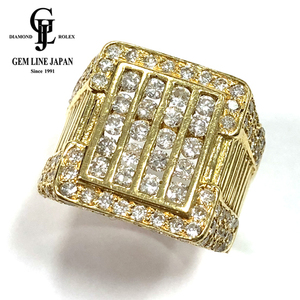  diamond 2.10ct K18 11gUP men's ring 