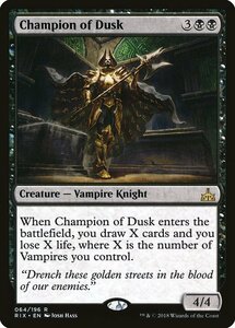 MTG ■黒/英語版■ 《薄暮の勇者/Champion of Dusk》★FOIL★ イクサランの相克 RIX