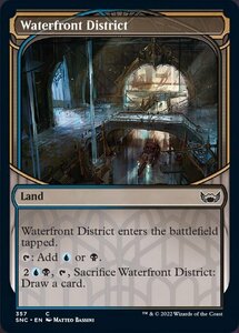 MTG ■土地/英語版■《水辺地区/Waterfront District》★ショーケースFOIL★ ニューカペナの街角 SNC 　