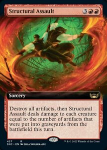 MTG ■赤/英語版■《構造的突撃/Structural Assault》★拡張アートFOIL★ ニューカペナの街角 SNC 　