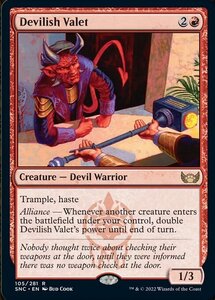 MTG ■赤/英語版■《悪魔的な客室係/Devilish Valet》★FOIL★ ニューカペナの街角 SNC 　