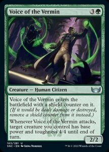 MTG ■緑/英語版■《害獣の声/Voice of the Vermin》★FOIL★ ニューカペナの街角 SNC 　