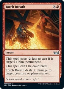 MTG ■赤/英語版■《松明吹き/Torch Breath》★FOIL★ ニューカペナの街角 SNC 　