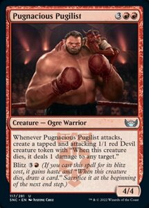 MTG ■赤/英語版■《喧嘩腰の拳闘士/Pugnacious Pugilist》★FOIL★ ニューカペナの街角 SNC 　