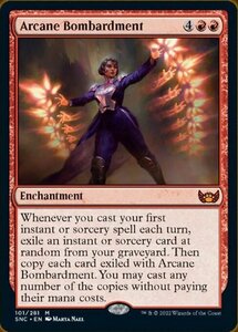 MTG ■赤/英語版■《秘儀の砲撃/Arcane Bombardment》★FOIL★ ニューカペナの街角 SNC 　