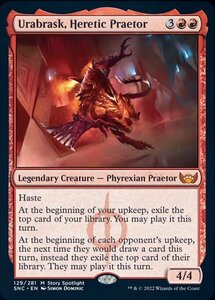 MTG ■赤/英語版■《異端の法務官、ウラブラスク/Urabrask, Heretic Praetor》★FOIL★ ニューカペナの街角 SNC 　