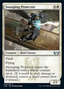 MTG ■白/英語版■《舞い降りる守護者/Swooping Protector》★FOIL★ ニューカペナの街角 SNC 　