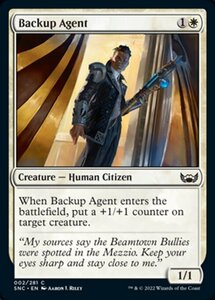 MTG ■白/英語版■《支援工作員/Backup Agent》★FOIL★ ニューカペナの街角 SNC 　