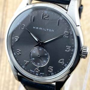 【1円〜】HAMILTON ハミルトン 腕時計 H384110 ジャズマスター ブラウン系文字盤 スモセコ ラウンドフェイス 可動品