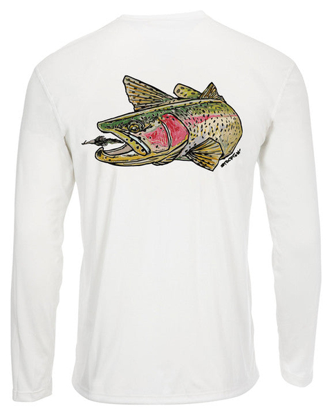 SIMMS シムス SOLAR TECH TEE LS RAINBOW TROUT WHITE US-M