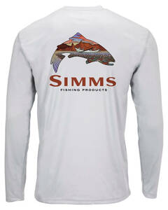 SIMMS シムス SOLAR TECH TEE LS SIMMS TROUTSCAPE STERLING　US-XL