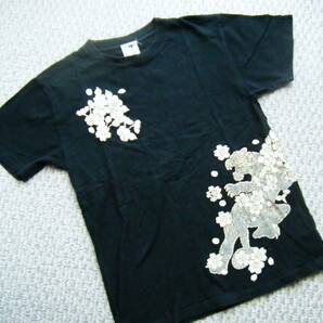 ☆むかしむかし 阪神タイガース 和柄プリントTシャツ 160サイズ ブラックの画像1