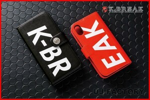 【K-BREAK】★スマホケース iPhone XS/レザーケース・ブラック★K-BREAKのロゴがアクセント♪