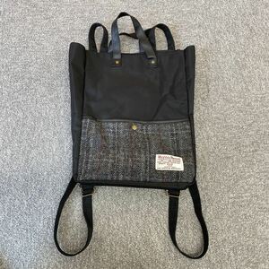 ☆ハリスツイード　HARRIS TWEED　レディースバッグ　リュック　ハンドバッグ　ブラックカラー