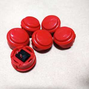 6個 赤色押しボタン 30mm レッド 30Φ コントローラーアケコンの自作に プッシュボタン アーケードゲーム筐体コンパネ用三和電子互換