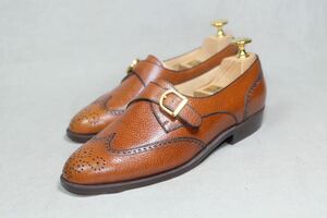 数回着ITALY Vintage shoes『Fragiacomo』最高級カーフレザー使用 美しいシングルモンクシューズ UK35.5 イタリアヴィンテージ革靴マッケイ