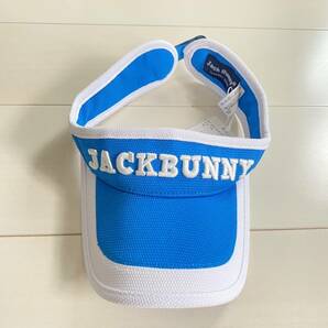 新品 Jack Bunny ジャックバニー 水色×白 スカイブルーホワイト サンバイザー パーリーゲイツ F ユニセックス春夏ゴルフ帽子キャップの画像2