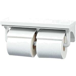 LIXIL(リクシル) INAXトイレ用 棚付2連紙巻器 ピュアホワイト CF-AA64/BW1