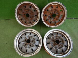 ★TOYOTA純正　スチール★14×5JJ OFF:+32 14×5.5JJ OFF:+27 PCD:114.3-5H ハブ径；76mm 傷、汚れ、錆、塗装がれ等あり 4本 