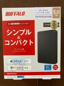 【未開封】BUFFALO 5TB ミニステーション HD-PCFS5.0U3-GBA