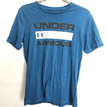【洋服】 UNDER ARMOUR：アンダーアーマー HEATGEAR 半袖Tシャツ ブルー サイズ：SM メンズファッション 中古_画像1